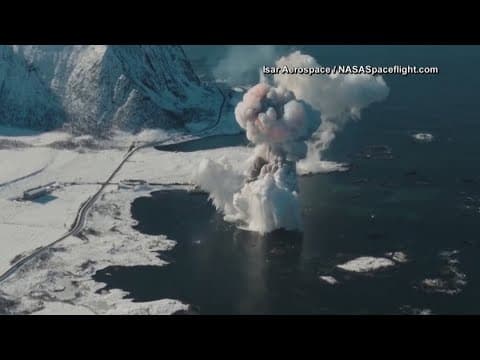 Rocket explodes in huge fireball just moments after lifting off in Norway