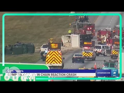 Truck crash triggers domino effect on I-275 in Tampa