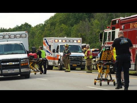 Tour bus rollover kills 5 on interstate highway in western New York