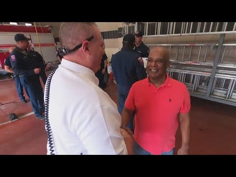Arlington apartment fire survivor meets his heroes