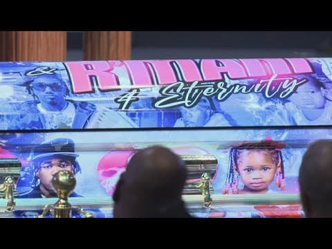 Hundreds attend the celebration of life services for rapper G$ Lil Ronnie and daughter R'Mani