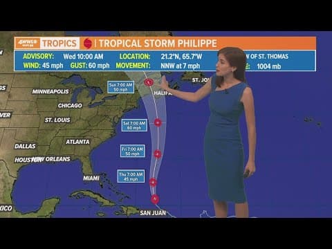 Wednesday noon tropical update: Philippe moving northward