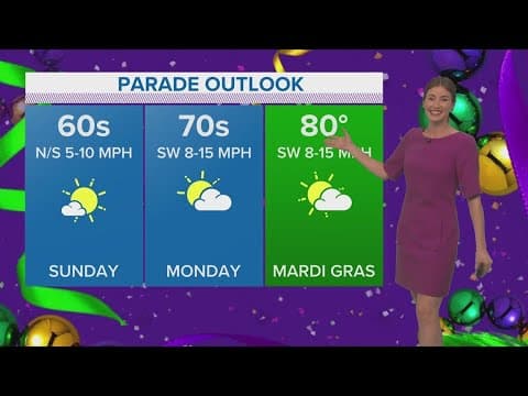A warmup is on the way through Mardi Gras Day