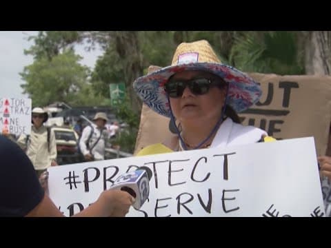 Protestors push back against a planned ICE facility in the Everglades