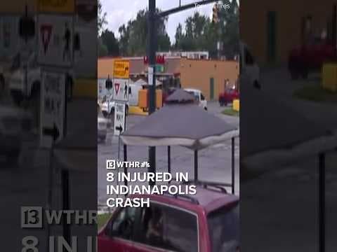 SURVEILLANCE VIDEO: 8 injured in Indianapolis crash involving Dodge Hellcat