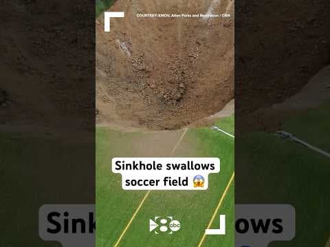 Massive sinkhole swallows up Illinois soccer field