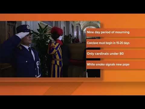 What is the timeline for the church to elect a new pope