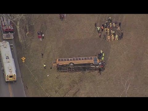 19 middle schoolers were on board this school bus when it rolled over after school on Thursday