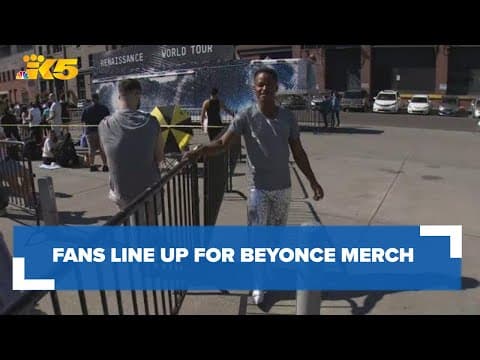 Fans line up for Beyoncé merch ahead of sold-out concert at Lumen Field