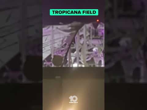 Tropicana Field roof ripped off during Hurricane #Milton #10tampabay #tampabay