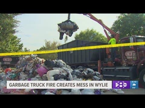 Garbage truck fire creates mess in Wylie