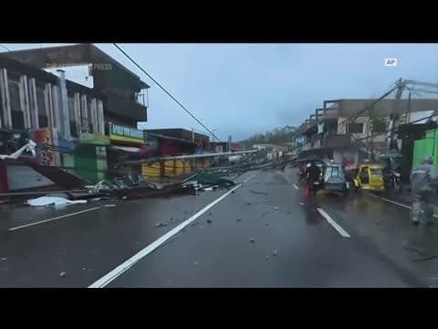 Communities in Philippines starting to clean up after typhoon brings damage