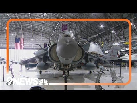 Marine Corps aircraft lands at Wings over the Rockies Air and Space Museum
