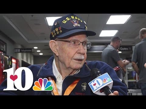 WWII veteran Harold Fonte speaks ahead of HonorAir flight
