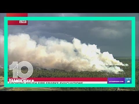 Growing brush fire sparks evacuation in eastern Polk County