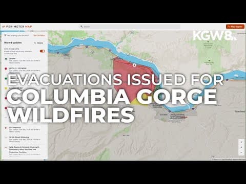 Wildfires burning on both sides of Columbia River Gorge; evacuation alerts issued