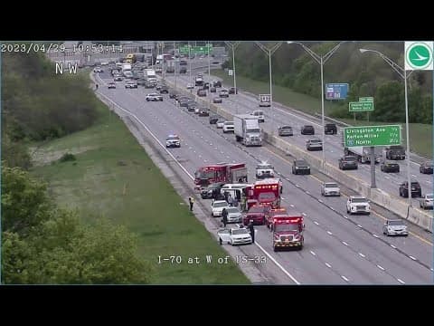 2 children, 2 adults hospitalized following crash on I-70 East