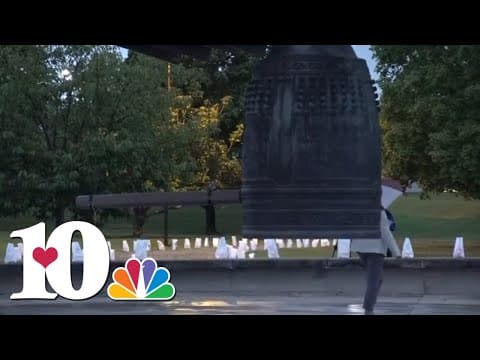 People ring International Friendship Bell to commemorate 80 years since bombing of Japan