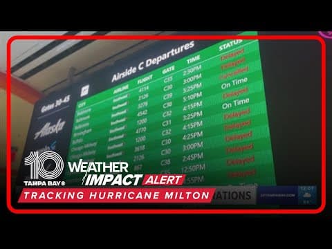 Tampa International Airport shuts down operations Tuesday morning ahead of Hurricane Milton