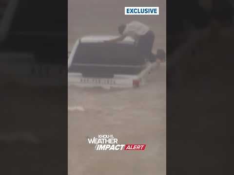 Tropical Storm Beryl: Driver rescued on flooded Highway 288  #shorts #news #weather