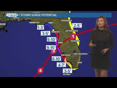 Monday 10pm Tropical Update: Hurricane Milton expected to land in Tampa, high surge threat