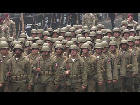 World War II jeeps rolling down Constitution Avenue