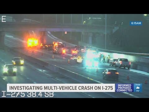 Multi-vehcile crash causes delays on I-275 in Tampa