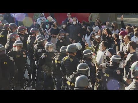 Large group gathers on UC San Diego campus after encampment dismantled, arrests made
