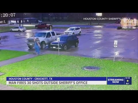 Man seen on video firing into the air after walking out of East Texas sheriff's office