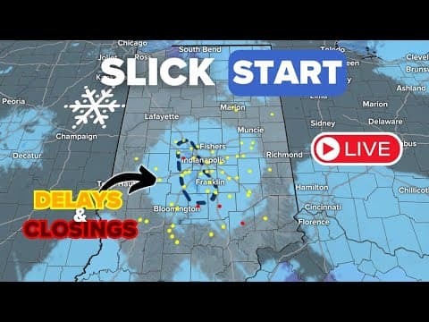 Overnight snow leads to slick roads, school delays in central Indiana Thursday morning