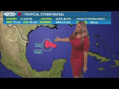 Friday 10pm Tropical Update: Rafael downgraded to tropical storm