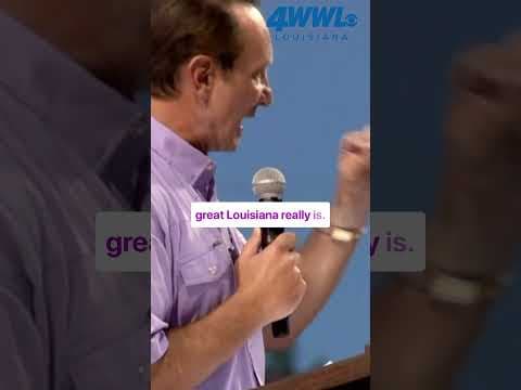 Gov. Jeff Landry spoke at LSU’s CWS celebration on June 25