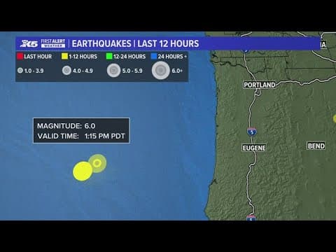 Earthquake reported off Oregon Coast was the 3rd largest in the past 10 years