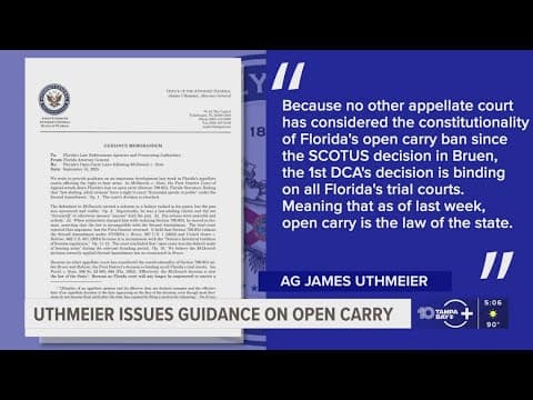 Florida attorney general says open carry is the 'law of the state'