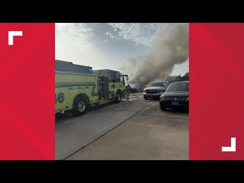 Video: Vehicle fire at Tomabll-area dealership along Highway 249