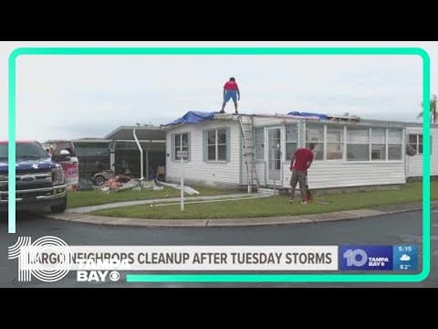 Largo neighbors clean up after Tuesday storms damage 15 homes