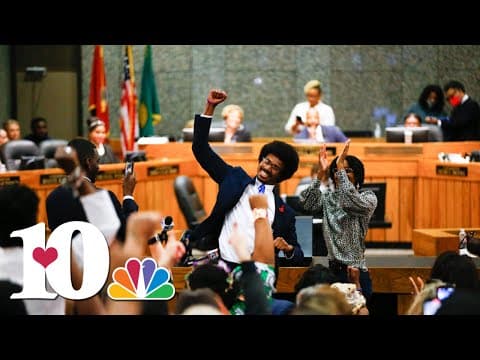 Tennessee Rep. Justin Pearson speaks after being reinstated