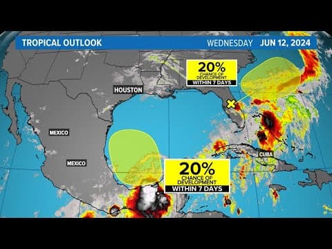 Tropical Update: Watching area in Bay of Campeche; tropical showers headed toward Texas next week