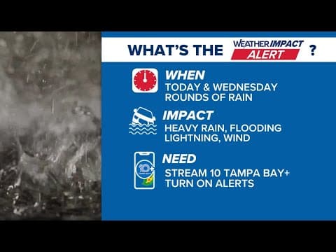 Tracking strong storms, heavy rain moving across Tampa Bay