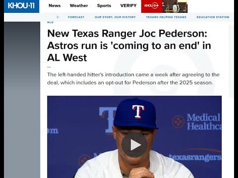 Extra Bases: Joc Pederson's Astros comments not surprising, Booth celebrates a 10-year anniversary