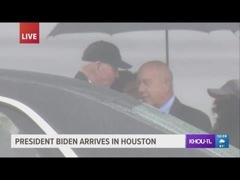 President Joe Biden arrives in Houston on Texas fundraising trip