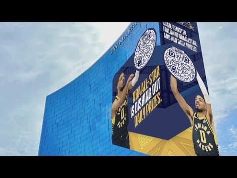 All-Star graphic goes up on JW Marriott