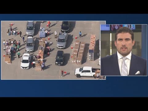 Hundreds of Beryl victims show up at Houston Food Bank and HISD distribution site at Delmar Stadium