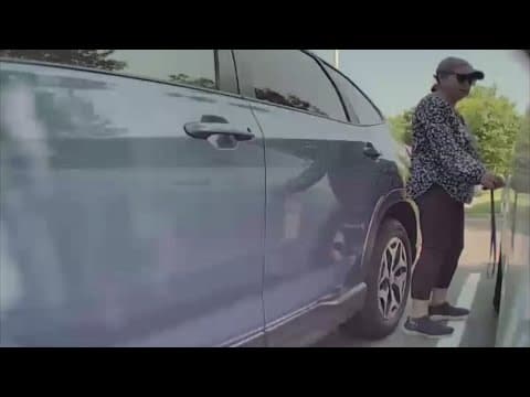 Police search for woman caught on camera keying Tesla