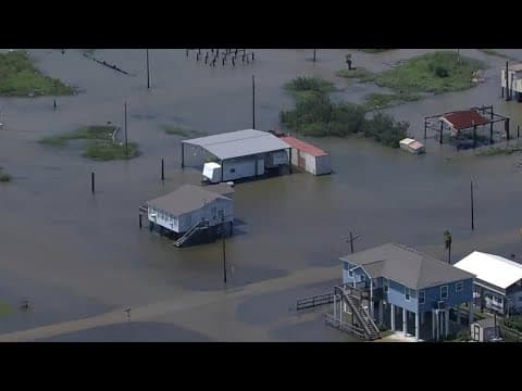 Air 11 view of coastal flooding on Bolivar following Tropical Storm Alberto