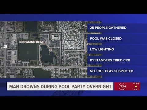 27-year-old man dead after drowning at Bradenton apartment's pool during party