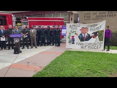 Mayor Gloria urges support for homeless encampment ban amid chants from protestors