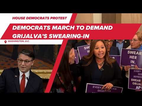 Democrats confront Speaker over delayed swearing-in of Adelita Grijalva | Epstein vote