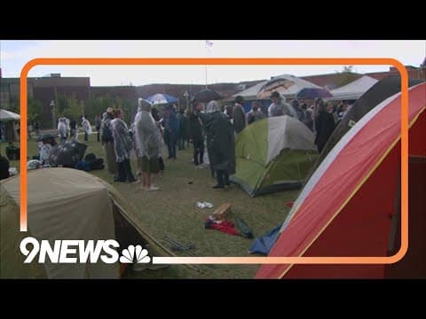 Pro-Palestinian protesters continued demonstrations at Auraria Campus despite rain