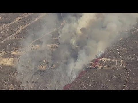 Fire crews battling brush fire north of Campo near I-8